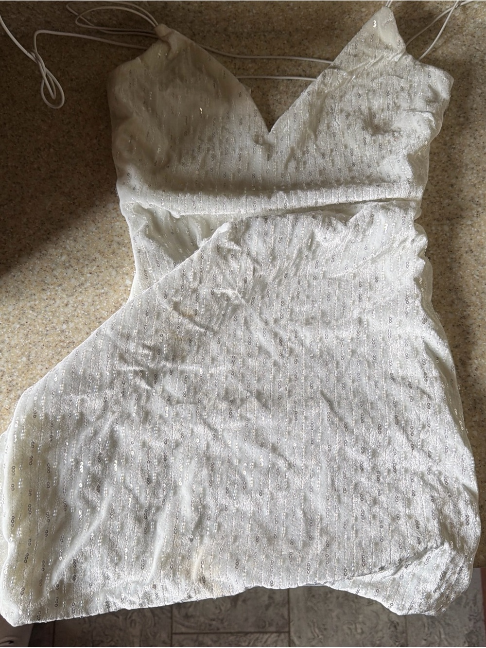 Windsor Ivory Sequin Slip Dress